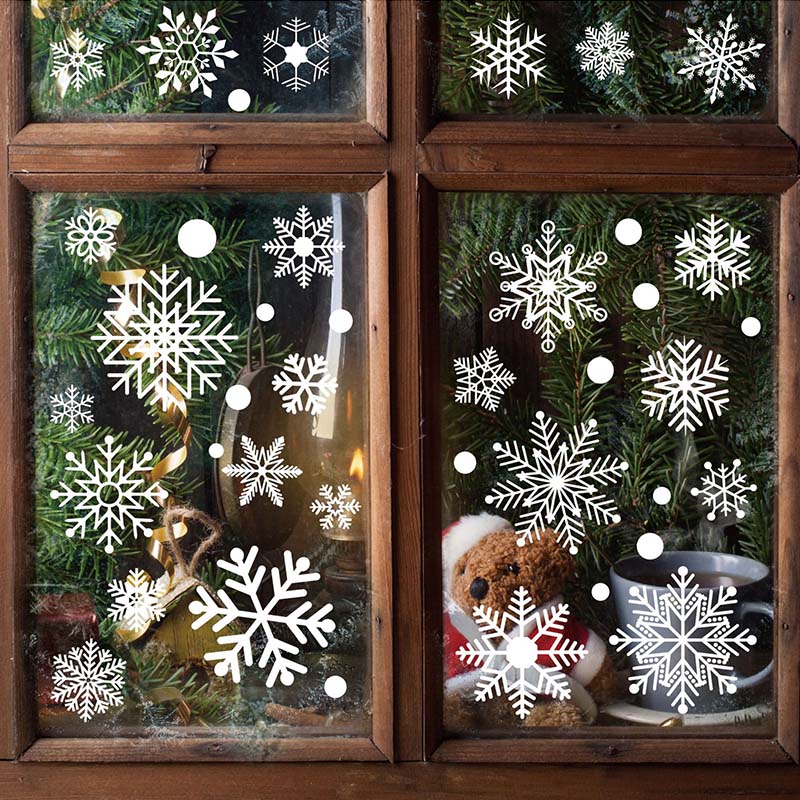Snowflake Window Decal - 4/6 Sheet Snowflake Window Sticker PVC