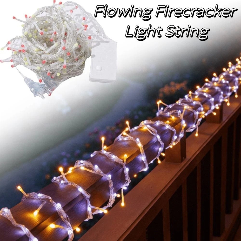 Christmas Lights Outdoor - Water Running LED Light Strings Whip