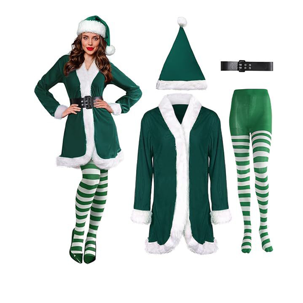 Elf Costume Christmas - Christmas Santa Claus Costume Women Green