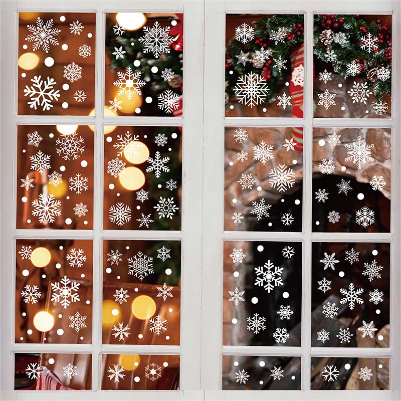 4/6 Sheet Snowflake Window Sti - Snowflake Window Decal 评论和价格