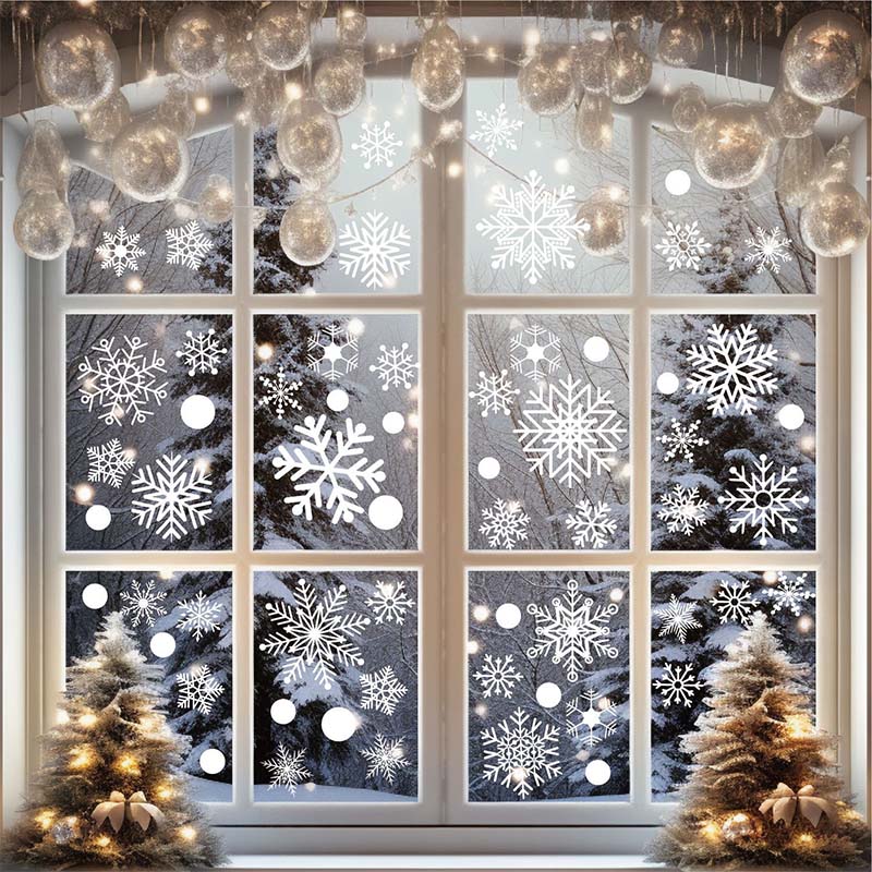 4/6 Sheet Snowflake Window Sti - Snowflake Window Decal 评论和价格