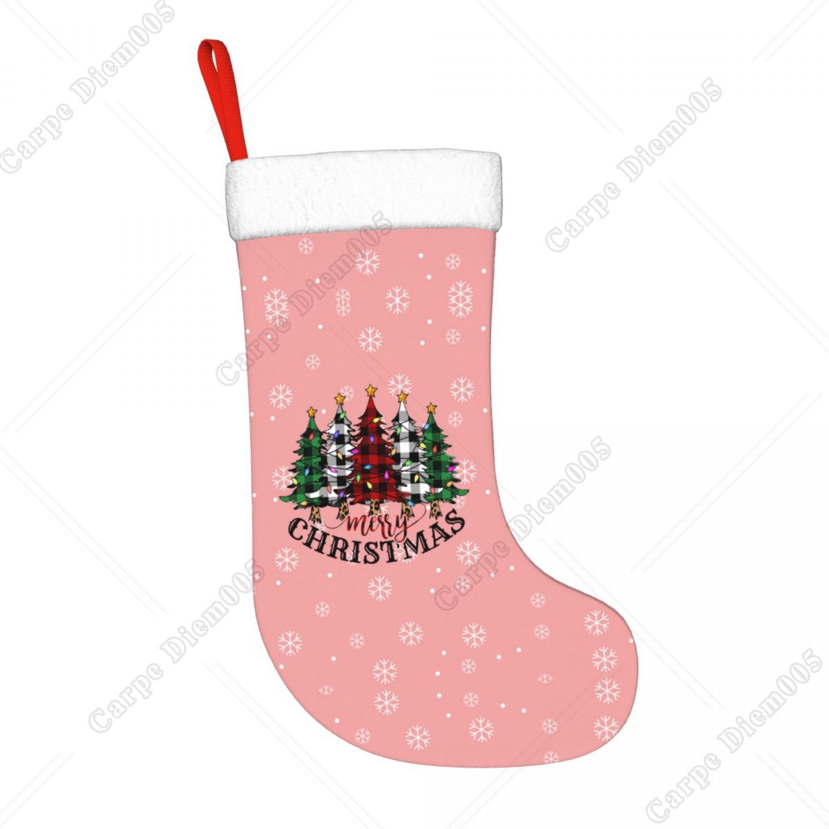 Pink Snowflakes Christmas Tree - Christmas Stocking Hanging 评论和价格