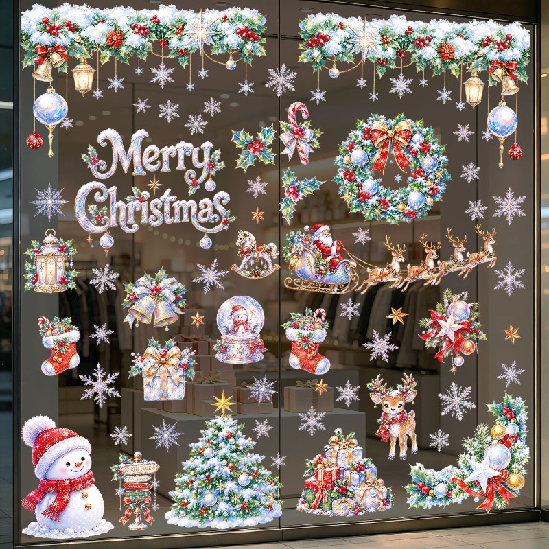 9 Sheets Christmas Static Wind - Snowflake Window Decal 评论和价格