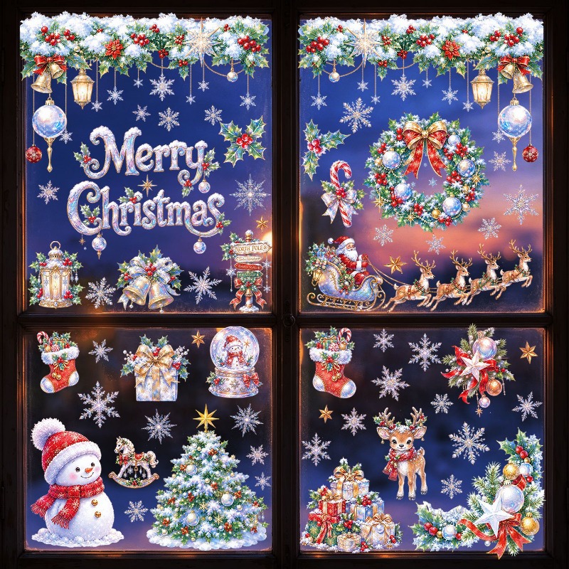 9 Sheets Christmas Static Wind - Snowflake Window Decal 评论和价格