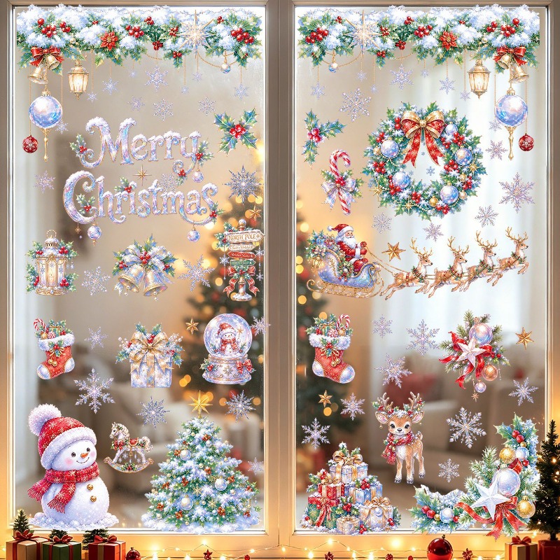 9 Sheets Christmas Static Wind - Snowflake Window Decal 评论和价格