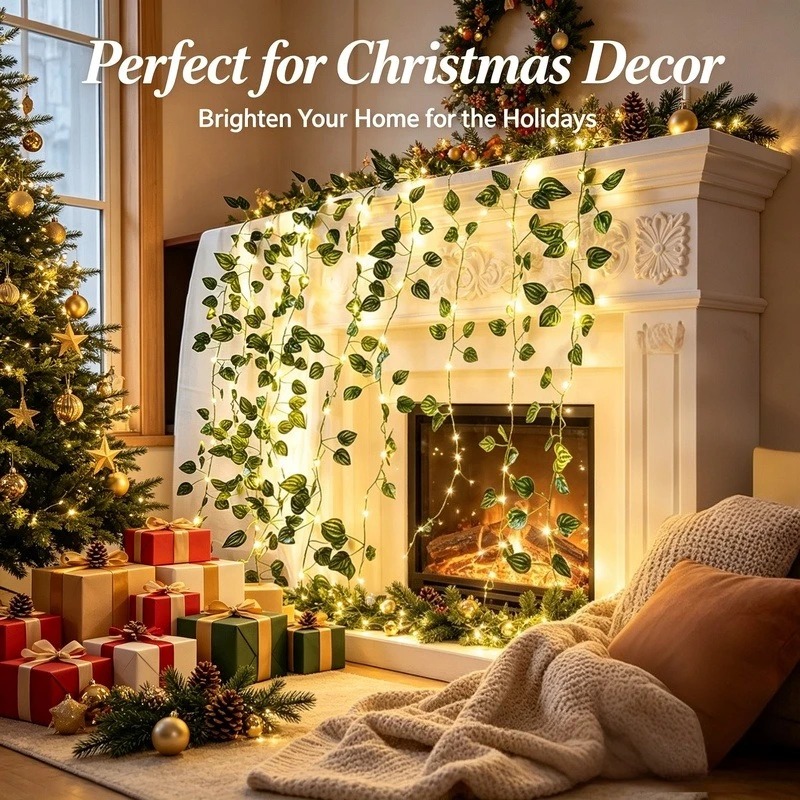 2M Artificial Leaf LED String  - Led Fairy String Lights 评论和价格