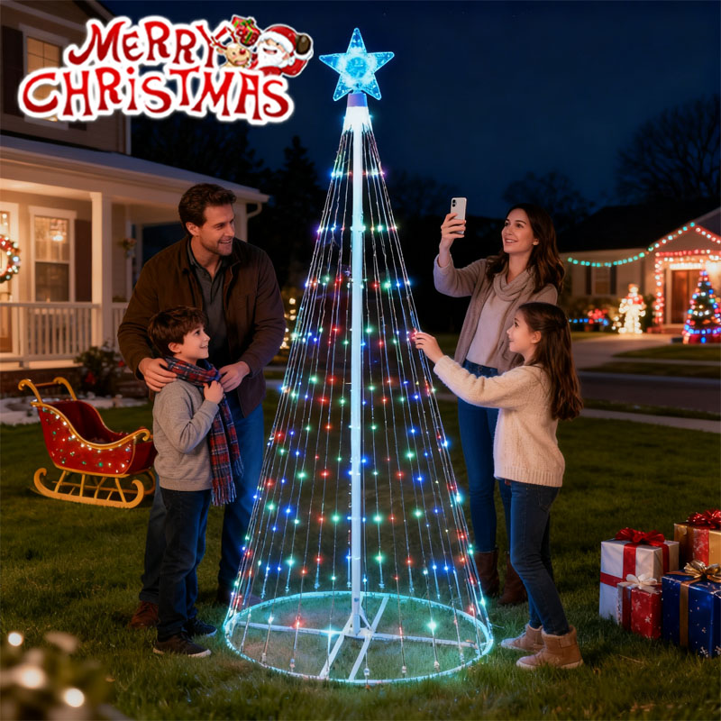 Solar-Powered LED Waterfall St - Star Tree Topper 评论和价格