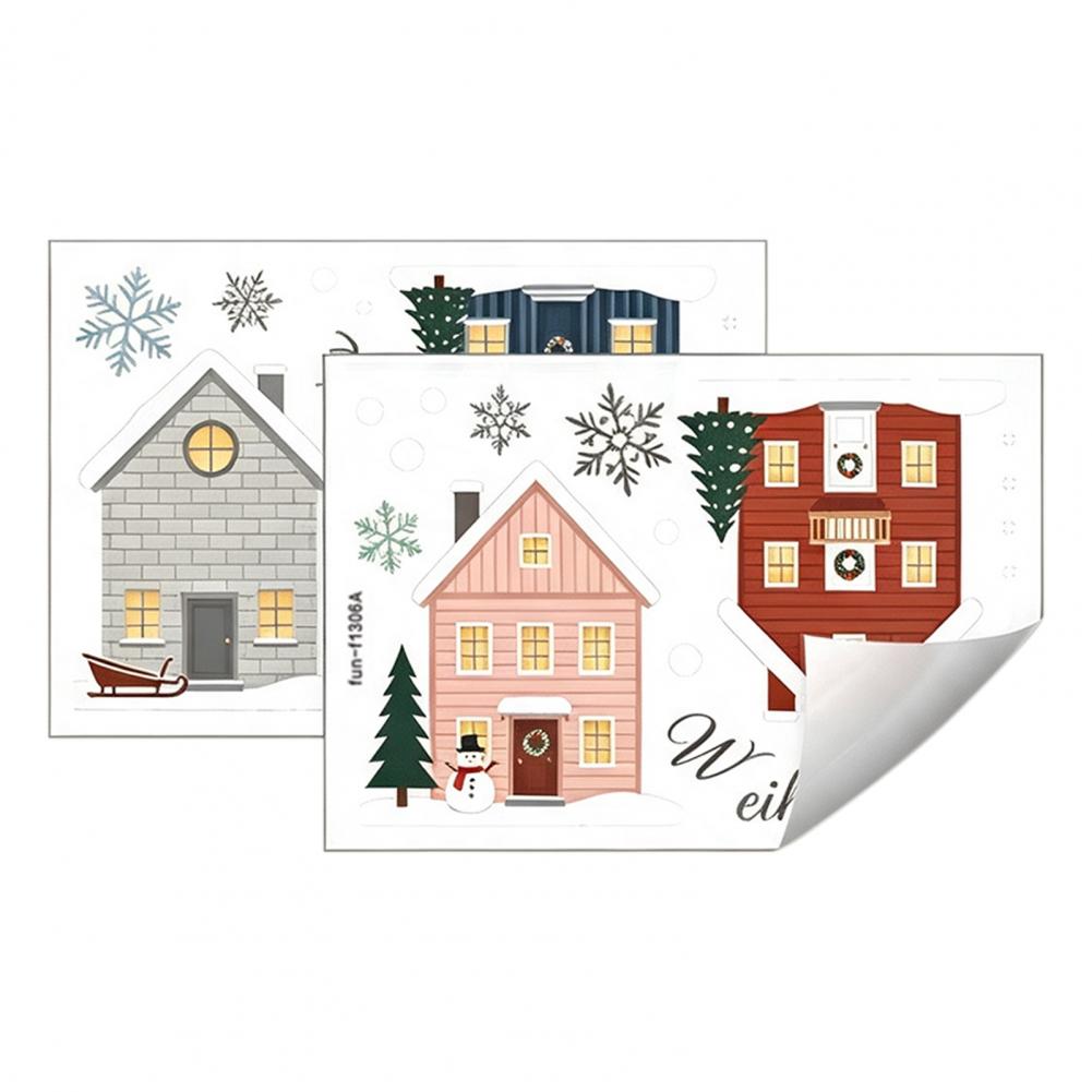 Elk Fir Tree Stickers 2pcs Chr - Snowflake Window Decal 评论和价格
