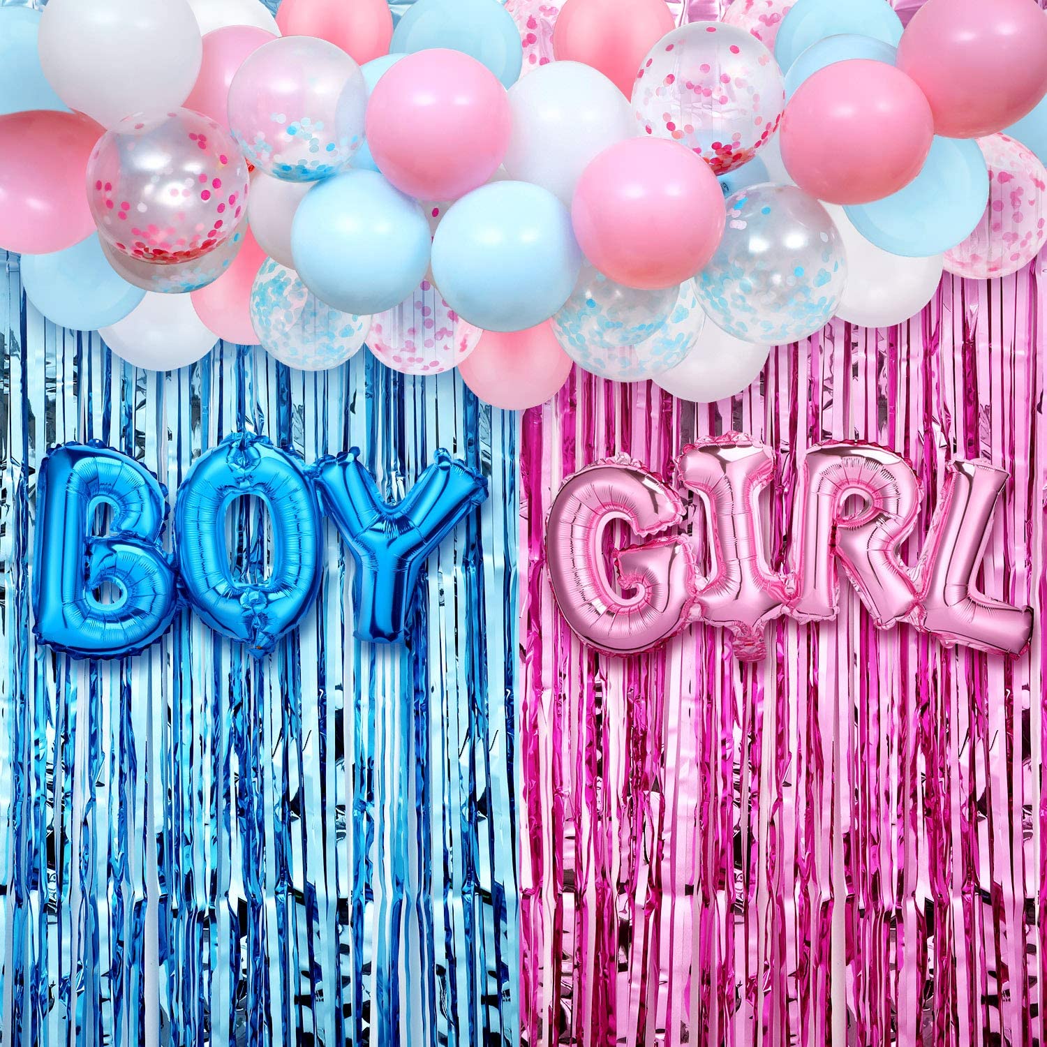 35PCS Gender Reveal Decoration - Tinsel Garland Decoration 评论和价格