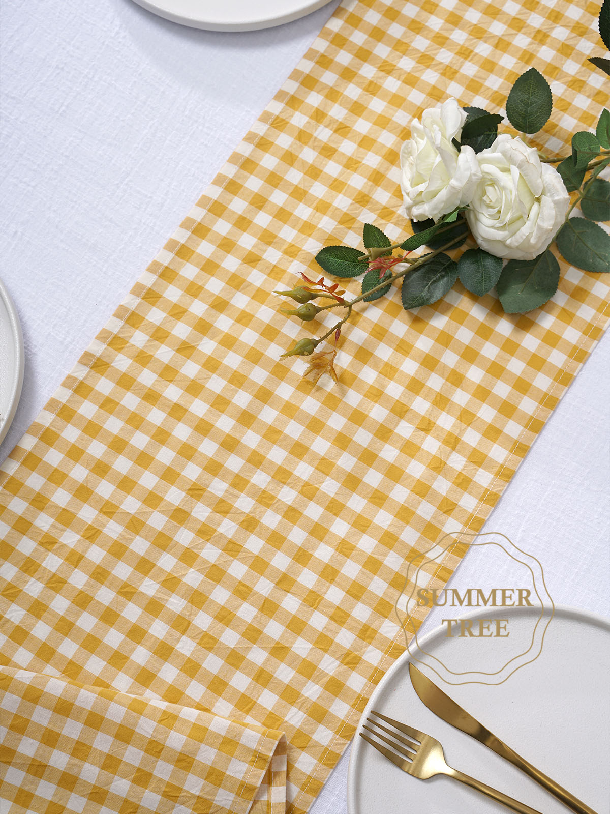 Rustic Plaid Cotton Table Runn - Christmas Table Runner 评论和价格