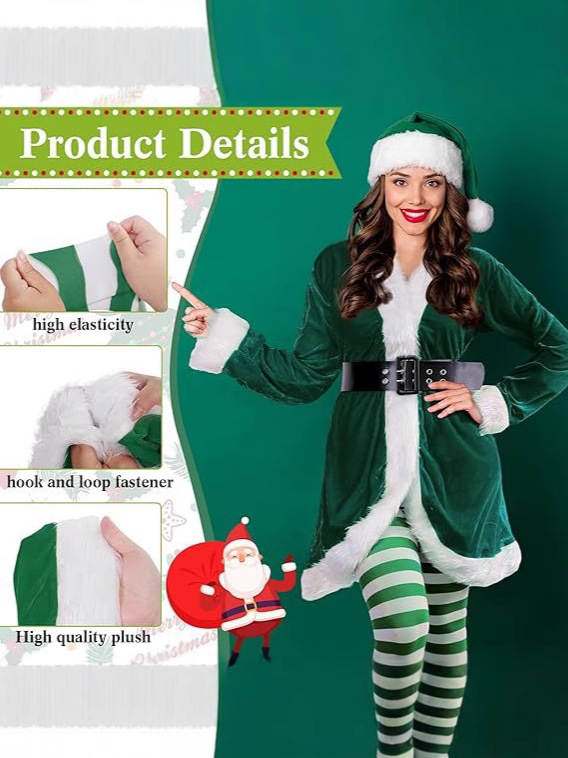 Christmas Santa Claus Costume  - Elf Costume Christmas 评论和价格
