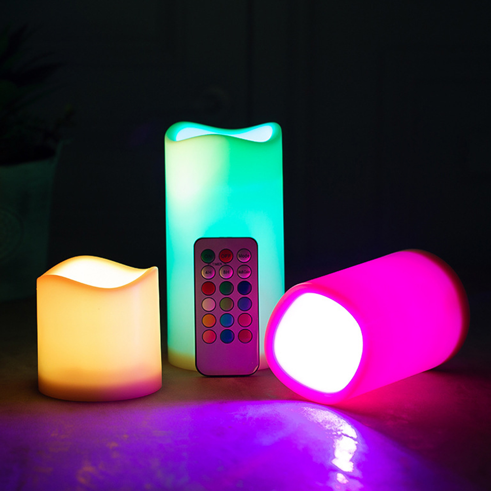 3pcs/ Set LED Flameless Flicke - Holiday Candle Set 评论和价格