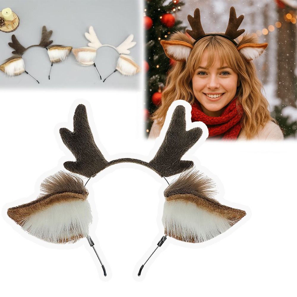 Deer Ears Reindeer Antler Head - Reindeer Antlers Headband 评论和价格