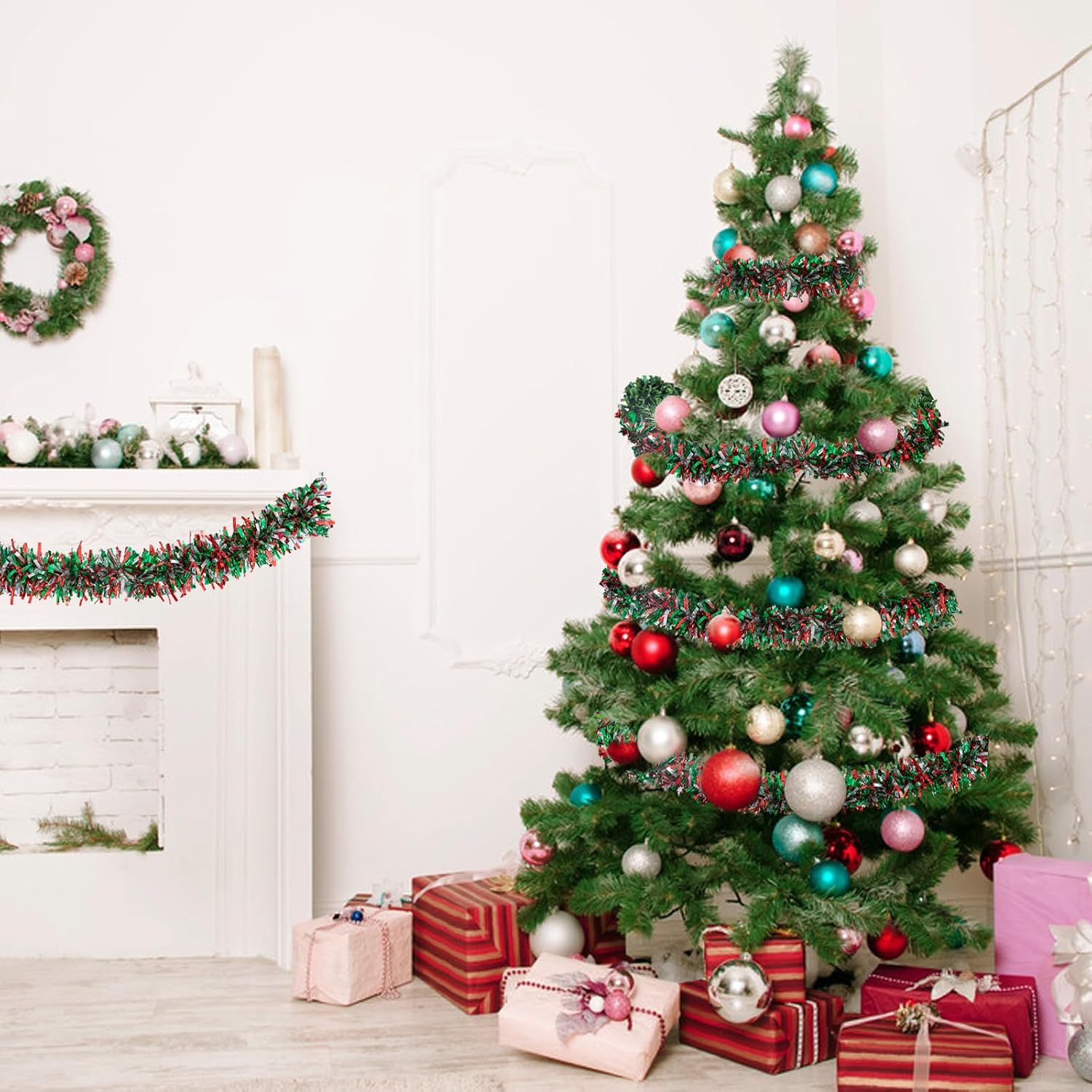 2M Christmas Tinsel Garland Ir - Tinsel Garland Decoration 评论和价格