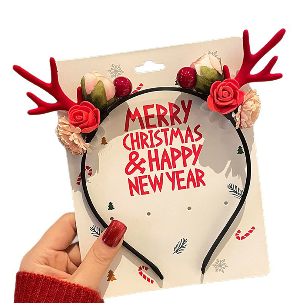 Cute Hair Accessories Velvet C - Reindeer Antlers Headband 评论和价格