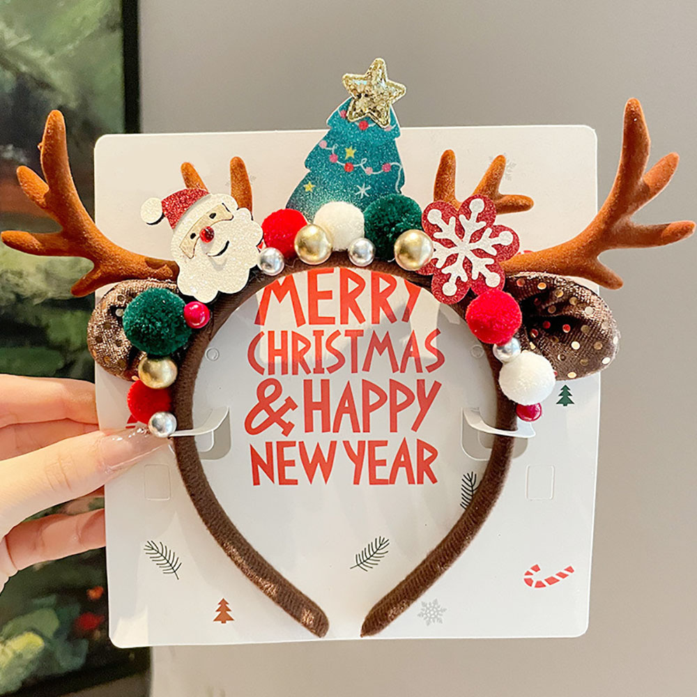 Cute Hair Accessories Velvet C - Reindeer Antlers Headband 评论和价格