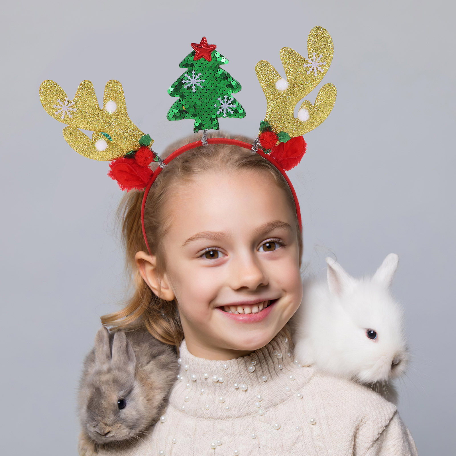 2Pcs Christmas Deer Antlers He - Reindeer Antlers Headband 评论和价格