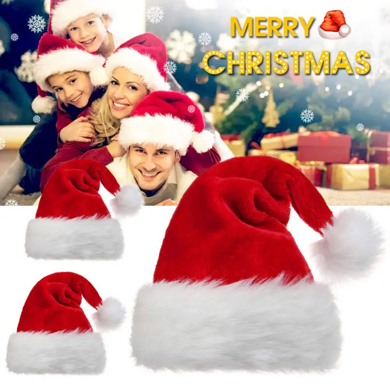 Christmas Santa Hat Xmas Long  - Santa Hat Plush 评论和价格