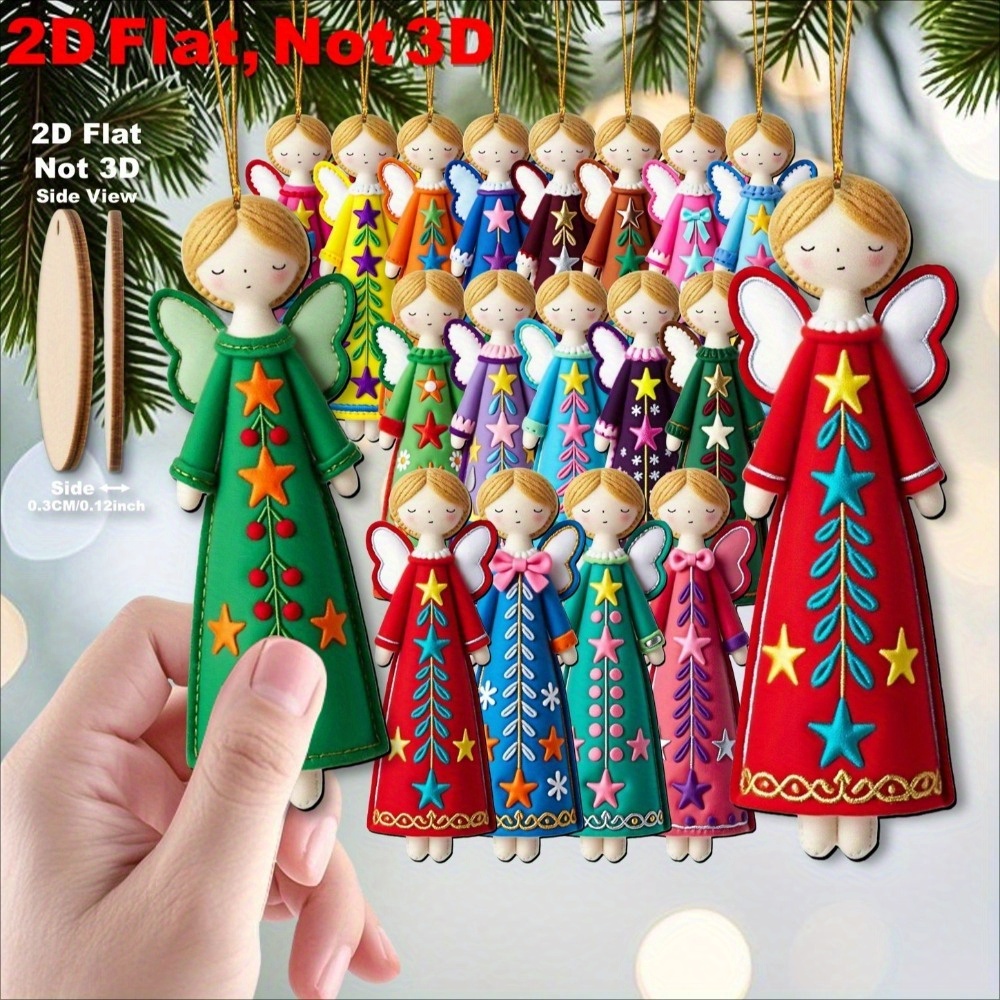 16Pcs Colorful Angel Ornaments - Star Tree Topper 评论和价格