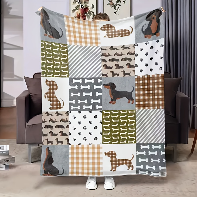 Cute Christmas Dachshund Dog B - Christmas Throw Blanket 评论和价格