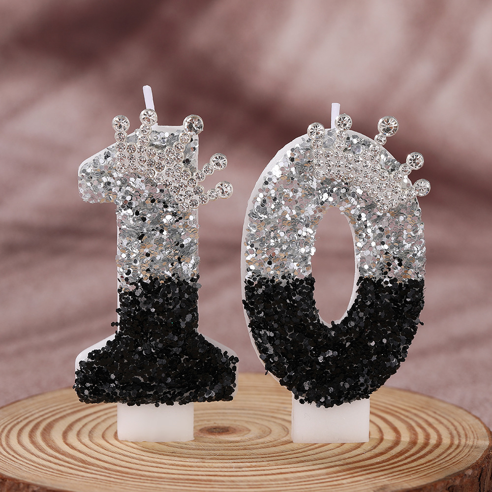 Black Silver Gradient Crown Ha - Holiday Candle Set 评论和价格