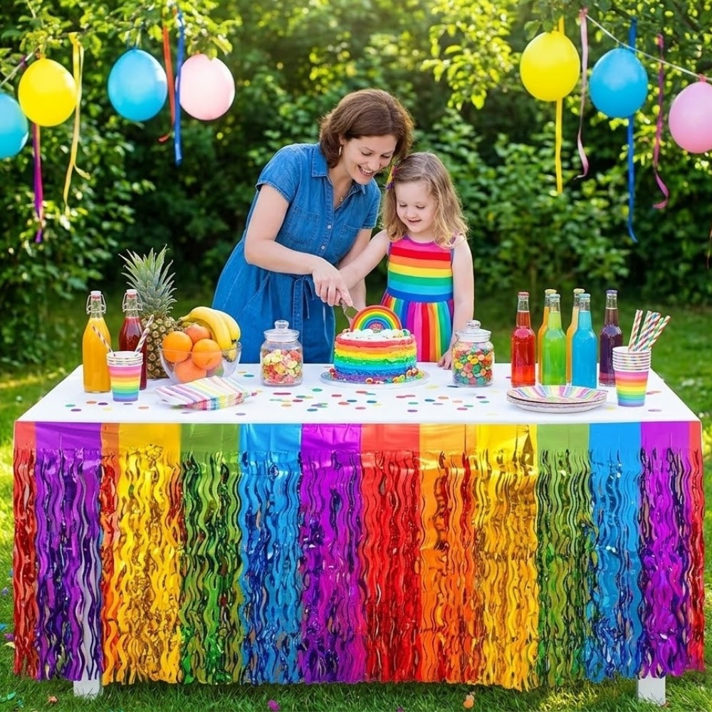 2Pack Rainbow Wavy Metallic Ti - Tinsel Garland Decoration 评论和价格